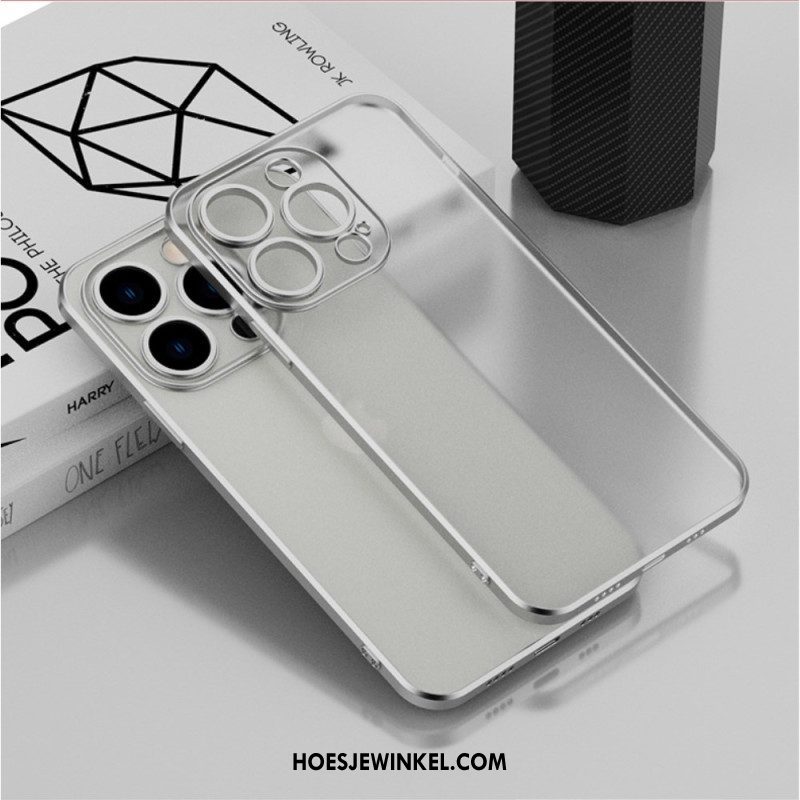 Hoesje voor iPhone 14 Transparante Metalen Stijl