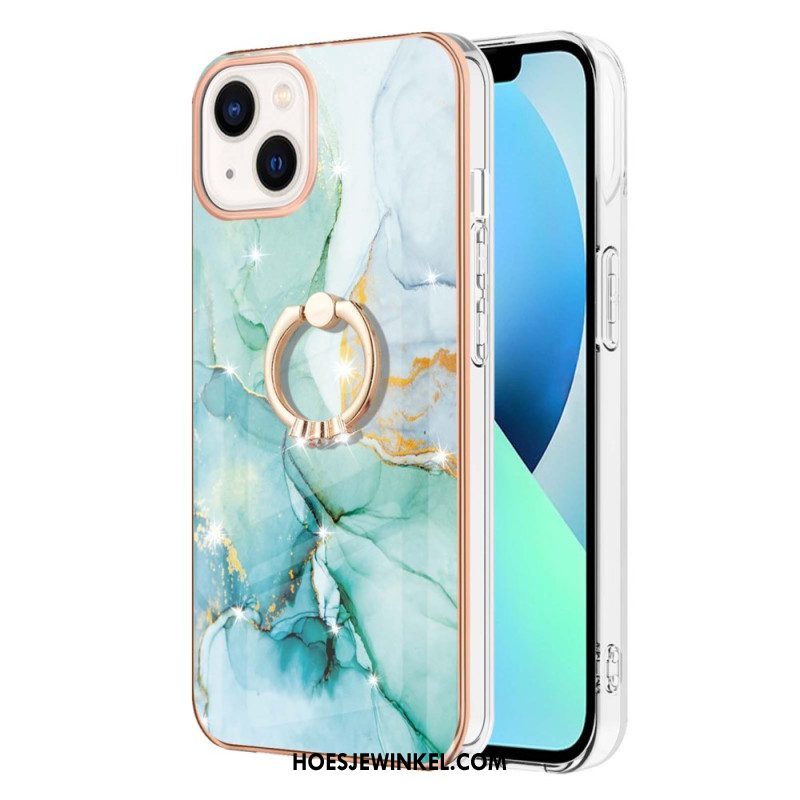 Hoesje voor iPhone 15 Plus Marmeren Stijl Met Steunring