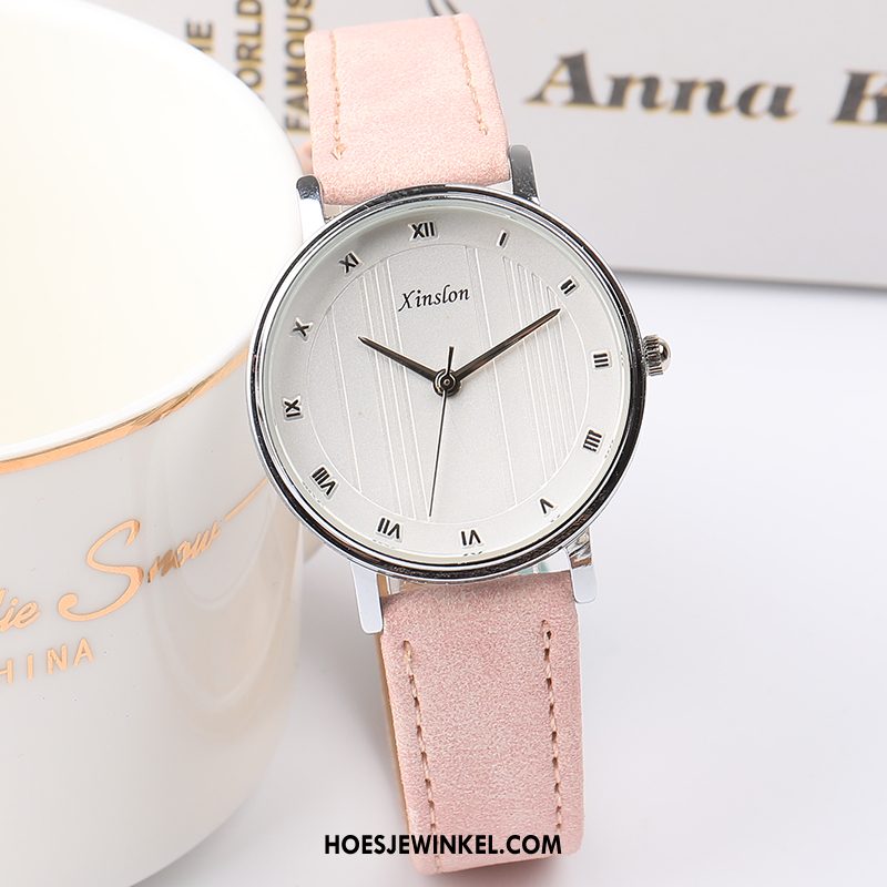 Horloges Dames Horloge Elegante Bloemen, Horloges Eenvoudig Trend Rosa