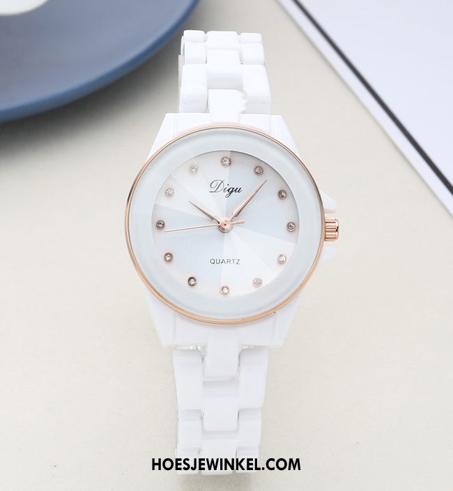 Horloges Dames Strass Waterdicht Merken, Horloges Student Horloge Weiß