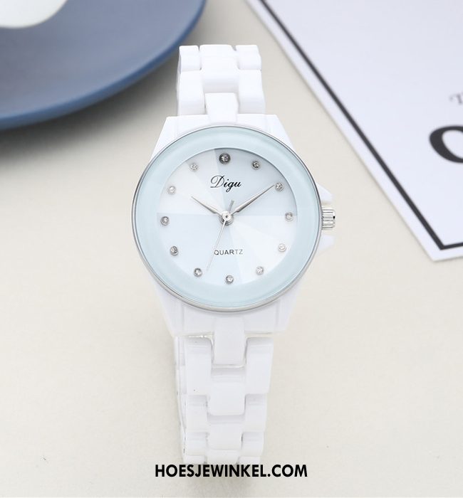 Horloges Dames Strass Waterdicht Merken, Horloges Student Horloge Weiß