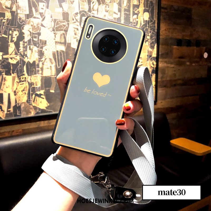 Huawei Mate 30 Pro Hoesje Glas Net Red Mobiele Telefoon, Huawei Mate 30 Pro Hoesje Anti-fall Groen