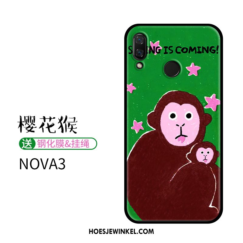 Huawei Nova 3 Hoesje Mobiele Telefoon Spotprent Siliconen, Huawei Nova 3 Hoesje Zacht Reliëf