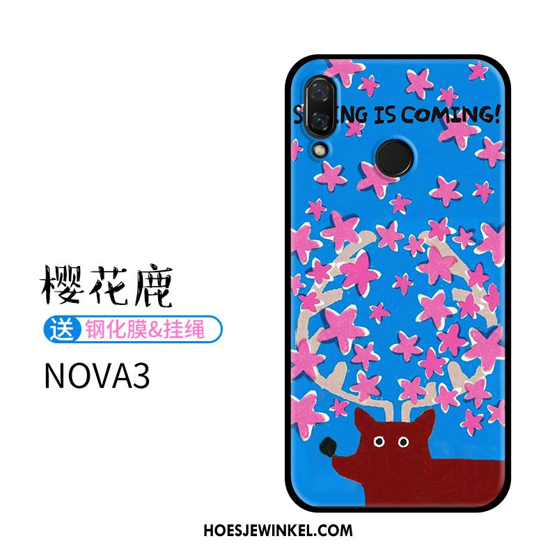 Huawei Nova 3 Hoesje Mobiele Telefoon Spotprent Siliconen, Huawei Nova 3 Hoesje Zacht Reliëf