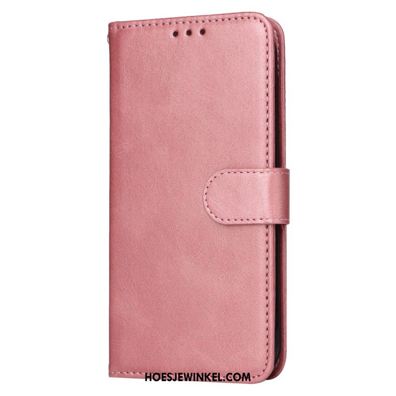 Leren Hoesje Oneplus 12 5g Premium Lederen Bandstijl Bescherming Hoesje