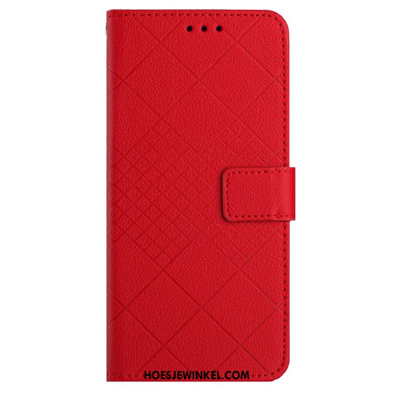 Leren Hoesje Oneplus 12r Diamanten Met Bandjes Bescherming Hoesje