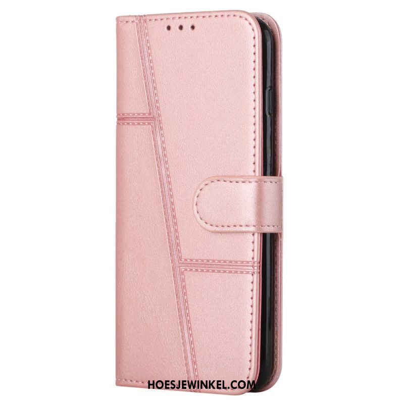 Leren Hoesje Oppo Reno 11 5g Lijnen Bescherming Hoesje