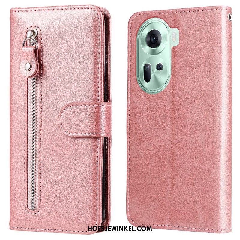 Leren Hoesje Oppo Reno 11 5g Portemonnee Bescherming Hoesje