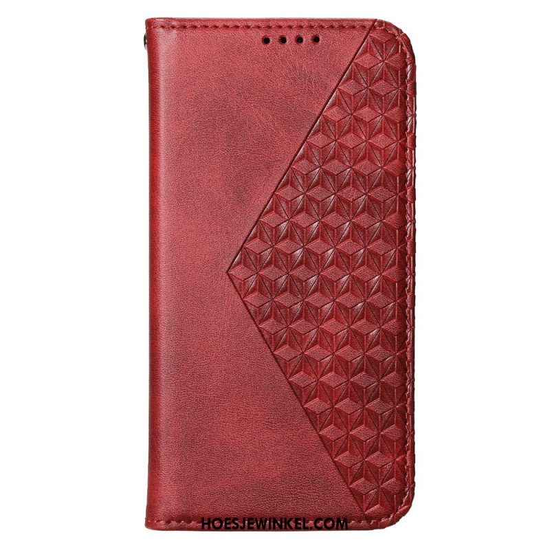 Leren Hoesje Oppo Reno 12 5g Diamantopdruk Met Band