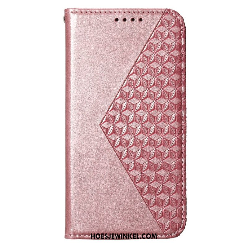 Leren Hoesje Oppo Reno 12 5g Diamantopdruk Met Band