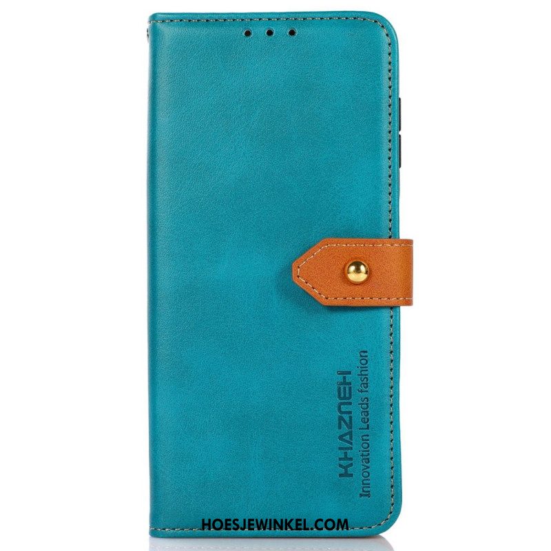 Leren Hoesje Oppo Reno 12 5g Gouden Sluiting Khazneh Bescherming Hoesje