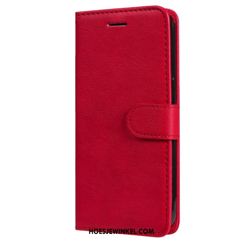 Leren Hoesje Oppo Reno 12 5g Ledereffect Met Riem Bescherming Hoesje