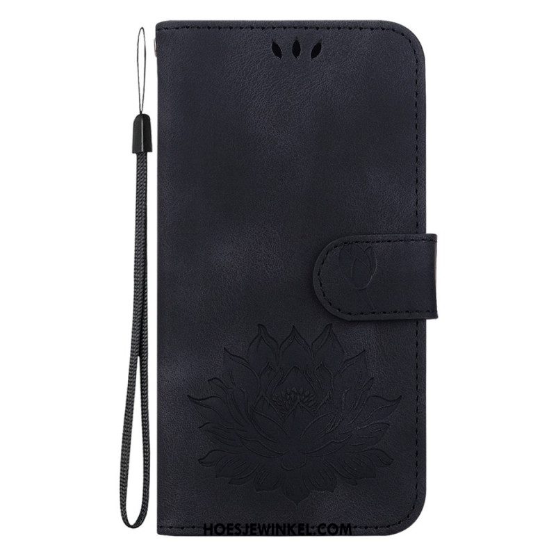 Leren Hoesje Oppo Reno 12 5g Lotusbloem Bescherming Hoesje