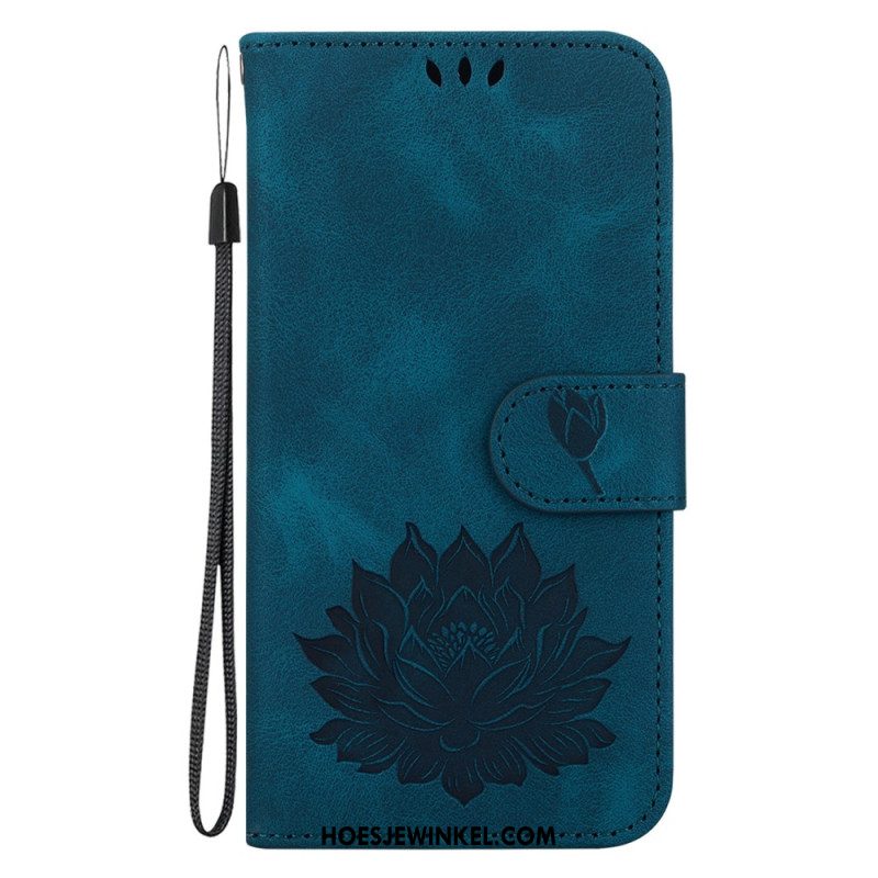 Leren Hoesje Oppo Reno 12 5g Lotusbloem Bescherming Hoesje