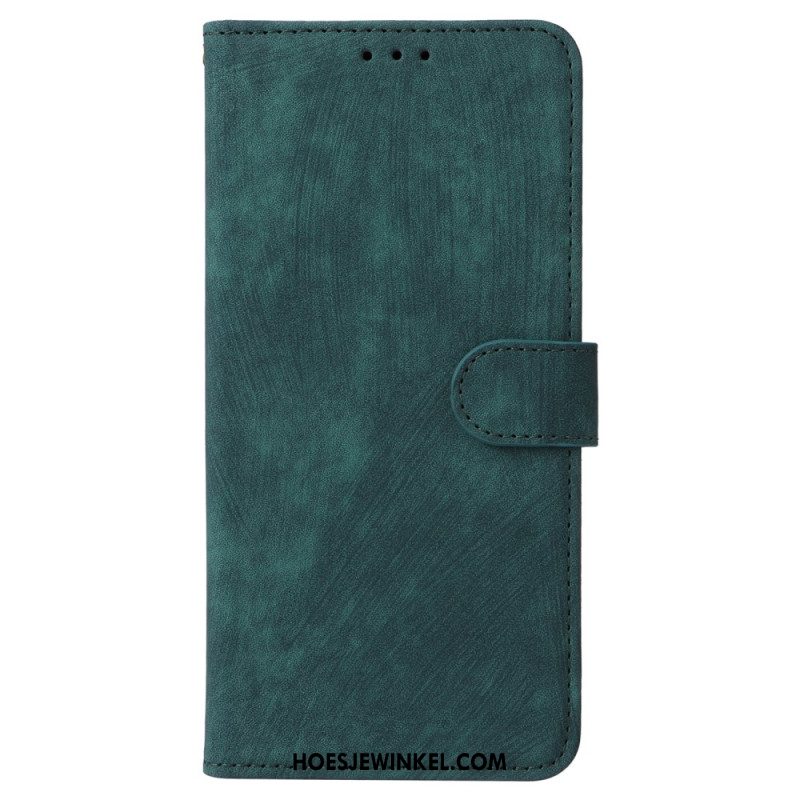 Leren Hoesje Oppo Reno 12 5g Suède-effect Met Riempje