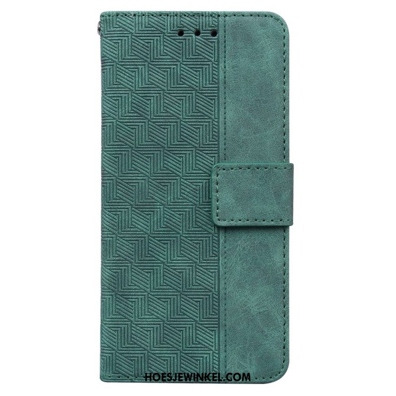 Leren Hoesje Oppo Reno 12f 5g Geweven Patroon Bescherming Hoesje