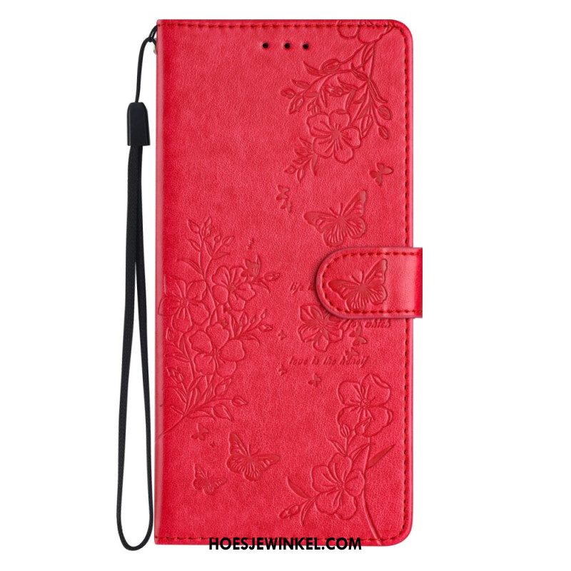 Leren Hoesje Samsung Galaxy A16 5g Bloemenprint