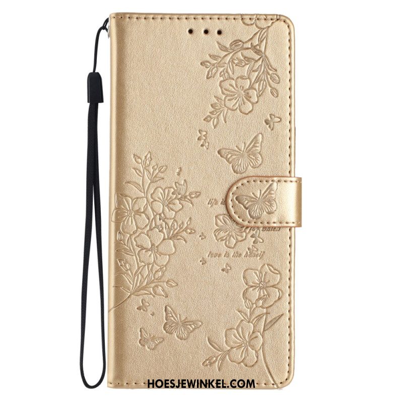 Leren Hoesje Samsung Galaxy A16 5g Bloemenprint