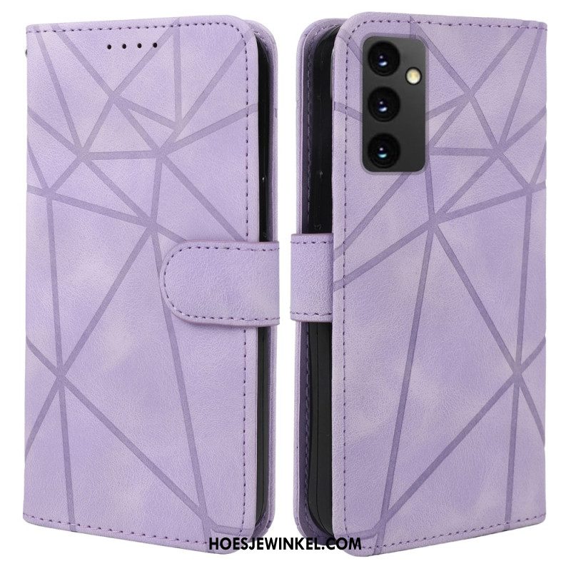 Leren Hoesje Samsung Galaxy A16 5g Suède Effectlijnen Bescherming Hoesje