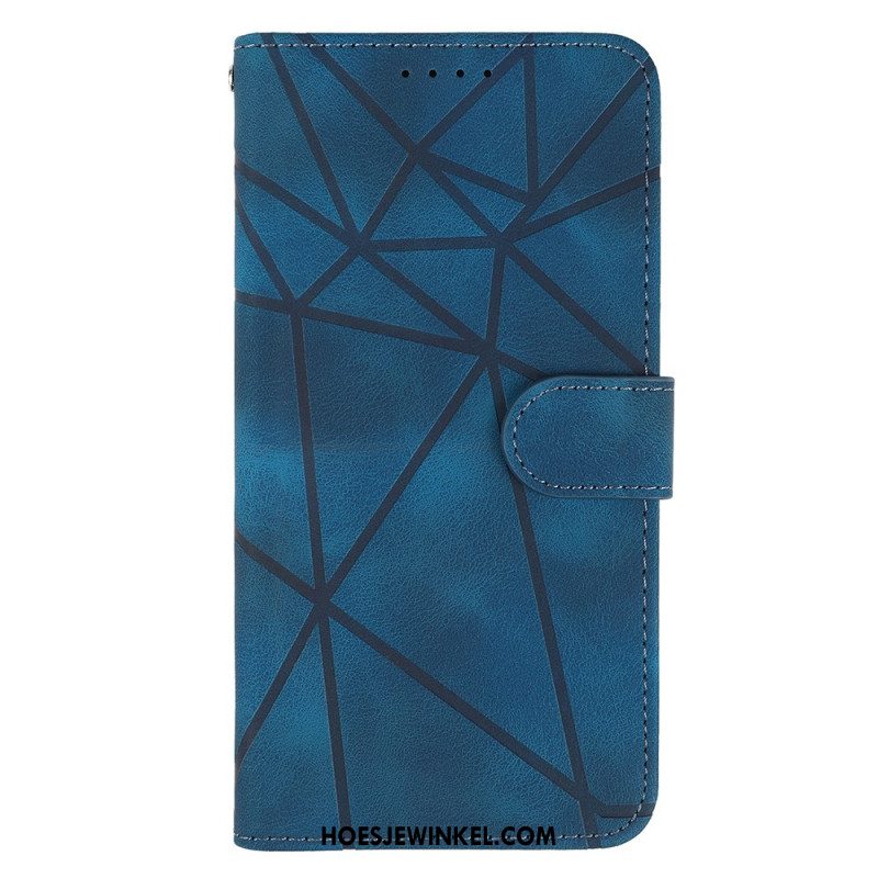 Leren Hoesje Samsung Galaxy A16 5g Suède Effectlijnen Bescherming Hoesje