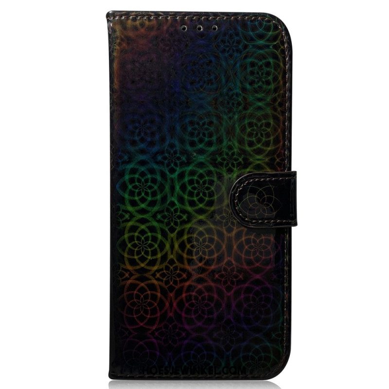 Leren Hoesje Samsung Galaxy A55 5g Disco-stijl Met Bandjes Bescherming Hoesje