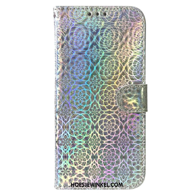 Leren Hoesje Samsung Galaxy A55 5g Disco-stijl Met Bandjes Bescherming Hoesje