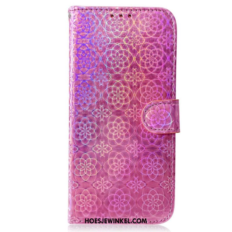 Leren Hoesje Samsung Galaxy A55 5g Disco-stijl Met Bandjes Bescherming Hoesje