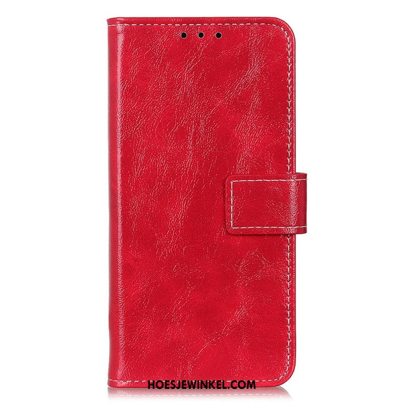 Leren Hoesje Samsung Galaxy S24 5g Imitatielakleer Zichtbare Stiksels Bescherming Hoesje