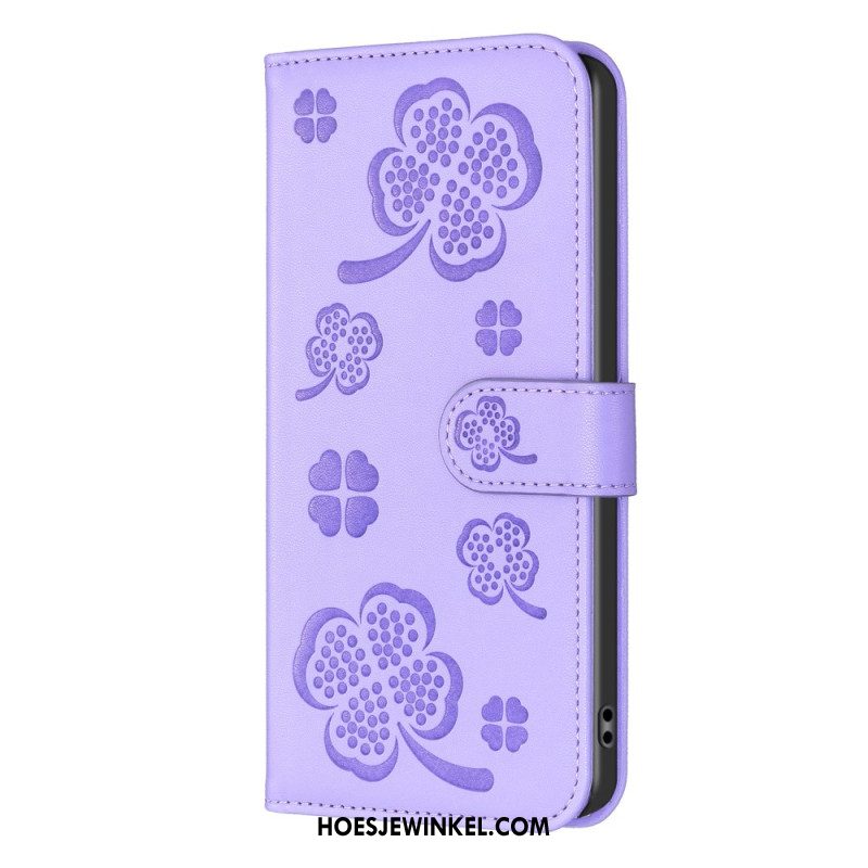 Leren Hoesje Samsung Galaxy S24 5g Klaverpatroon