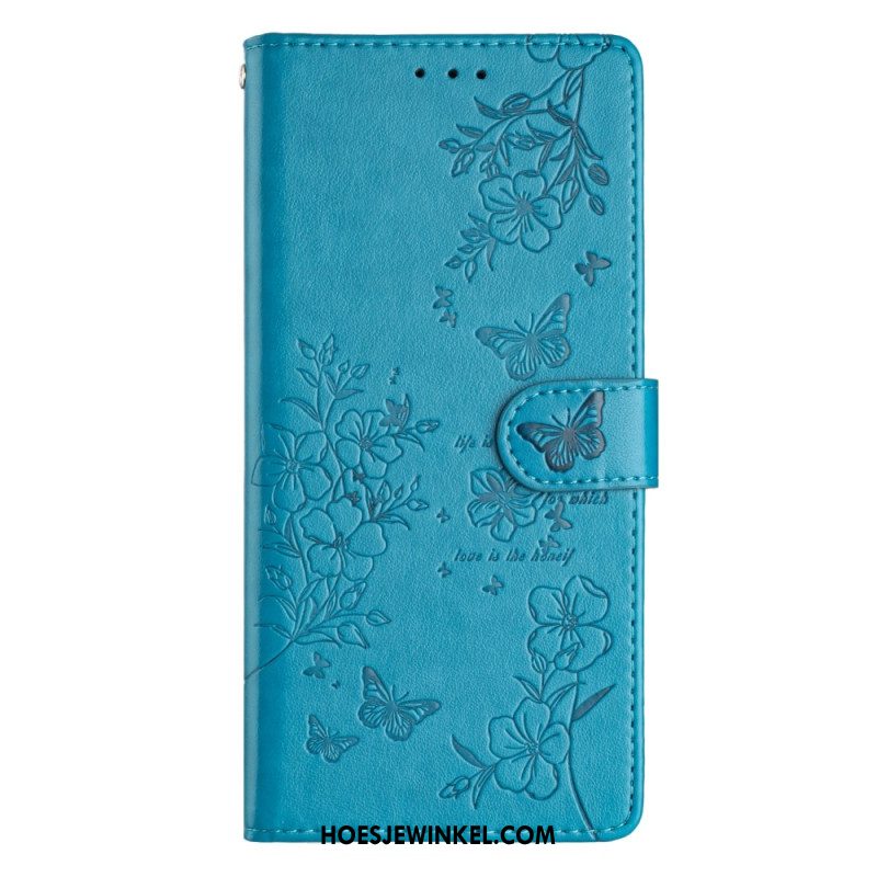 Leren Hoesje Samsung Galaxy S24 Fe Bloemen Bescherming Hoesje