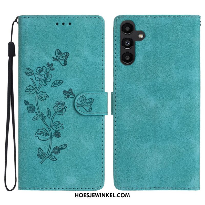 Leren Hoesje Samsung Galaxy S24 Fe Fleurettes Bescherming Hoesje