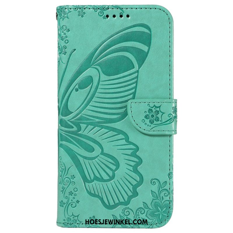 Leren Hoesje Samsung Galaxy S24 Fe Vlinderafbeelding