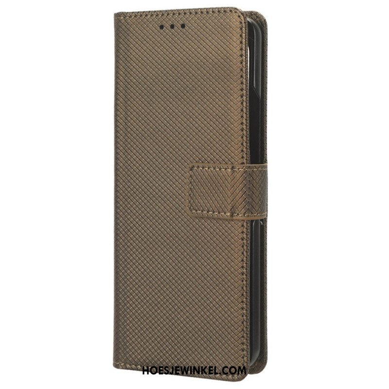 Leren Hoesje Samsung Galaxy Z Fold 5 Bandpunten Bescherming Hoesje