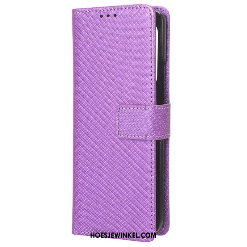 Leren Hoesje Samsung Galaxy Z Fold 5 Bandpunten Bescherming Hoesje