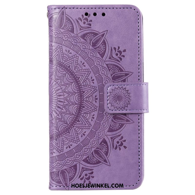 Leren Hoesje Sony Xperia 1 Vi Mandala Zon Met Riem