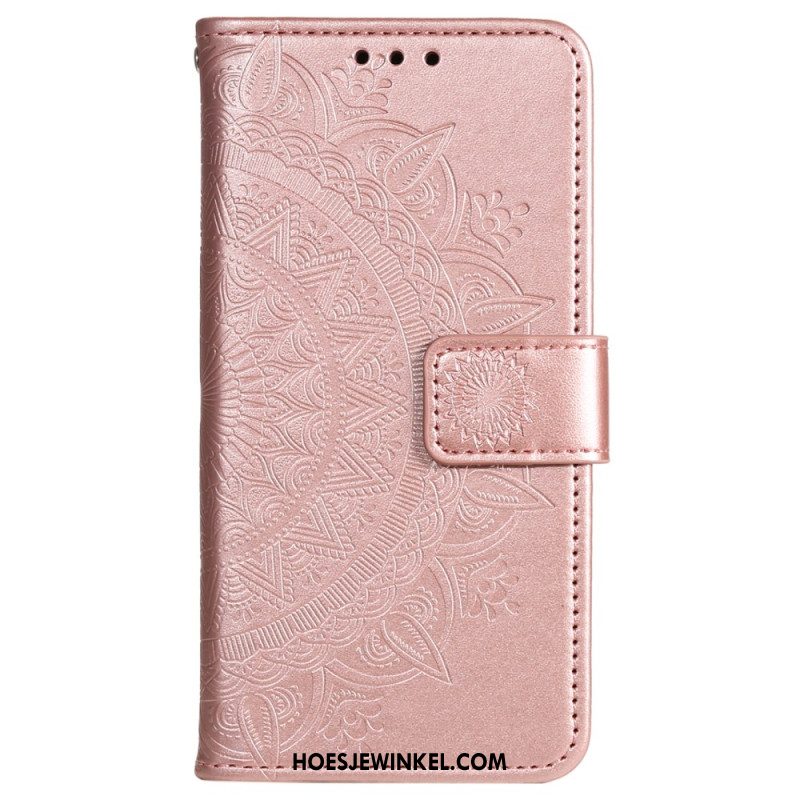 Leren Hoesje Sony Xperia 1 Vi Mandala Zon Met Riem