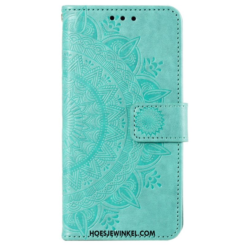 Leren Hoesje Sony Xperia 1 Vi Mandala Zon Met Riem