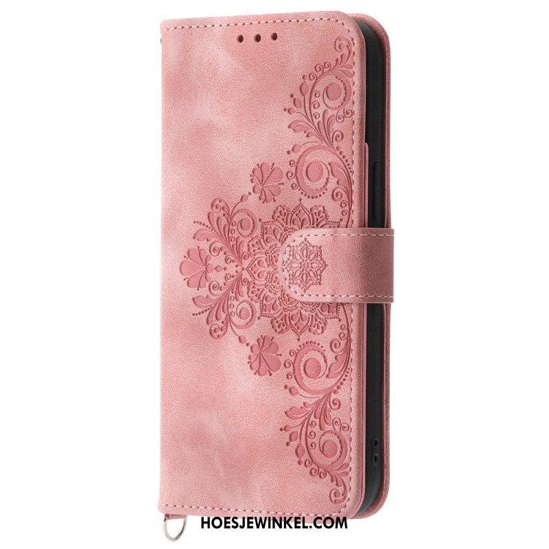 Leren Hoesje Voor Huawei Pura 70 Pro Kant Met Band En Schouderband