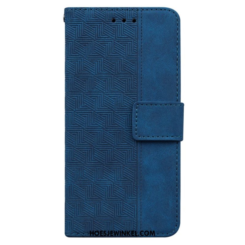 Leren Hoesje Voor Oppo Reno 11 5g Geweven Patroon Met Bandjes