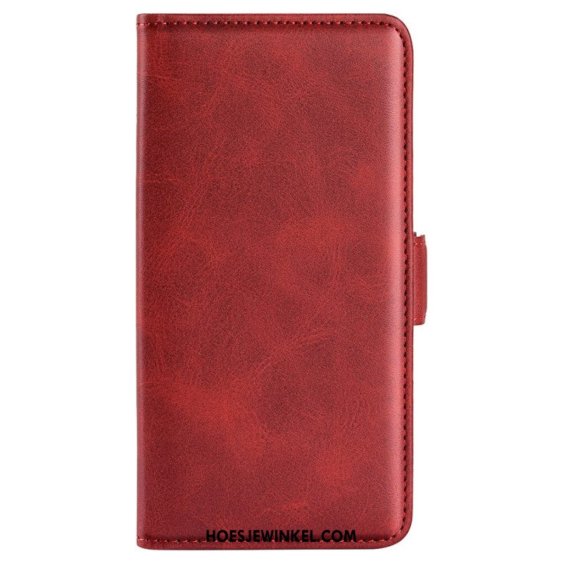 Leren Hoesje Voor Oppo Reno 12 5g Foliostijl Met Dubbele Sluiting