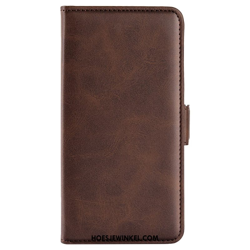 Leren Hoesje Voor Oppo Reno 12 5g Foliostijl Met Dubbele Sluiting