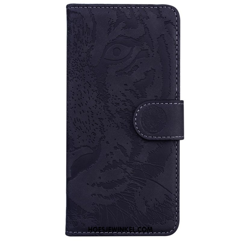 Leren Hoesje Voor Oppo Reno 12 5g Tijgervoetafdruk