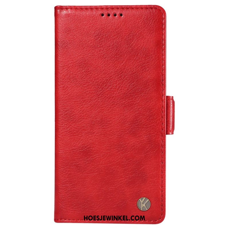 Leren Hoesje Voor Oppo Reno 12 Pro 5g Vintage Yikatu