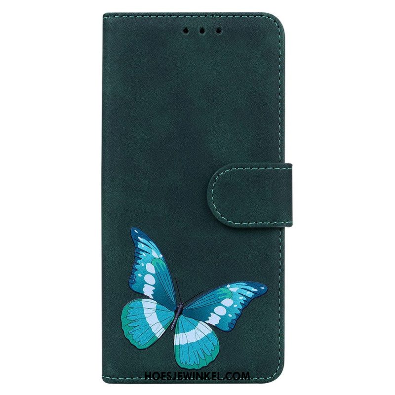 Leren Hoesje Voor Samsung Galaxy A15 Vlinderprint