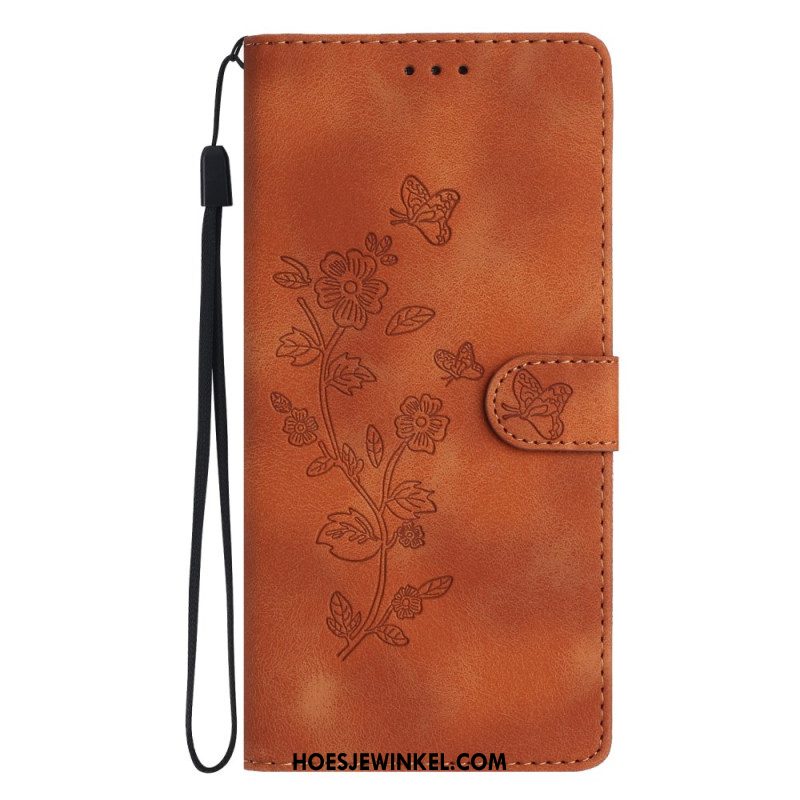 Leren Hoesje Voor Samsung Galaxy A16 5g Stijlvol Bloemen