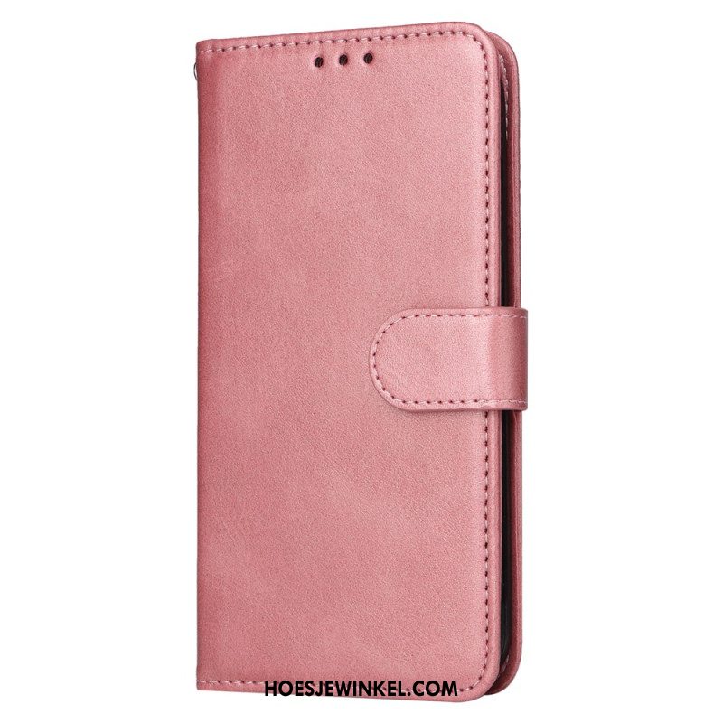 Leren Hoesje Voor Samsung Galaxy A55 5g Ledereffect Met Riem