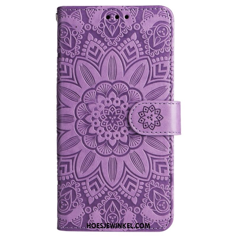 Leren Hoesje Voor Samsung Galaxy M55 5g Mandala Met Koord