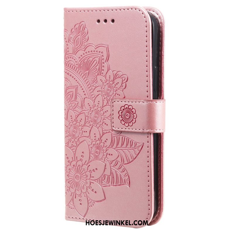 Leren Hoesje Voor Samsung Galaxy S24 5g Bloemenmandala Met Koord