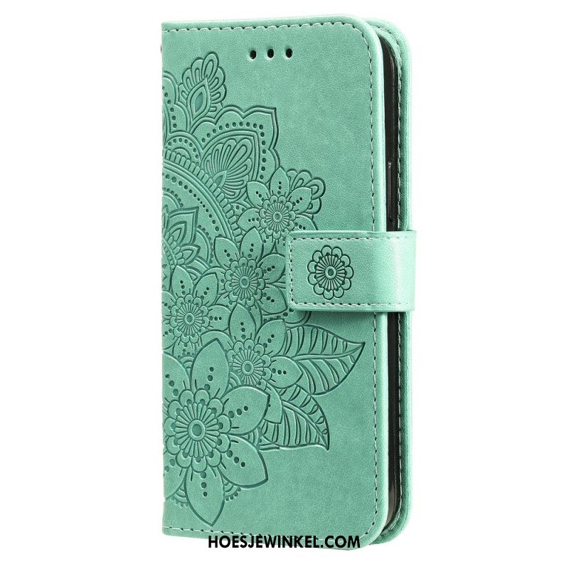 Leren Hoesje Voor Samsung Galaxy S24 5g Bloemenmandala Met Koord