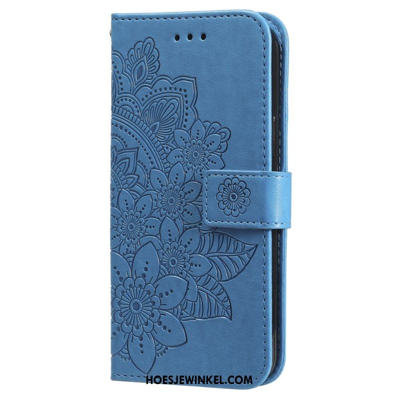 Leren Hoesje Voor Samsung Galaxy S24 5g Bloemenmandala Met Koord